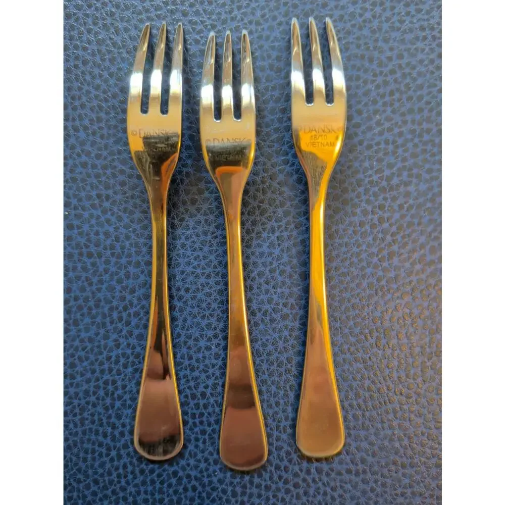 Dansk Torun 18/10 Stainless Steel Cocktail Forks Butter Spreader Set Lot of 4